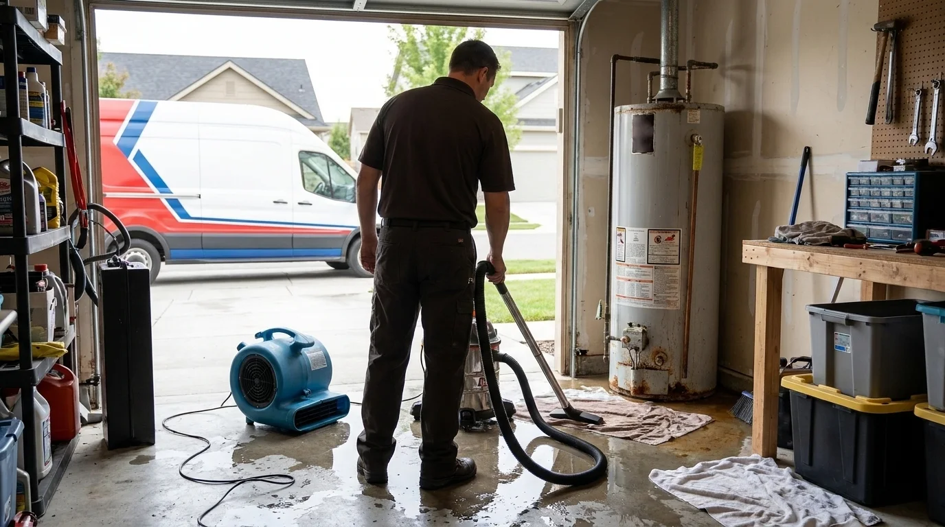 24/7 Emergency Water Heater Flood Cleanup in Meridian